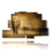 painting with african elephant image - version: 9 pannelli 173x103cm