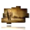 painting with african elephant image - version: 10 pannelli 173x114cm