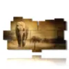 painting with african elephant image - version: 11 pannelli 198x112cm