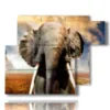 painting with african elephant photos - version: 6 pannelli 122x96cm