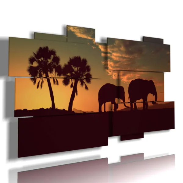 Painting with images of elephants