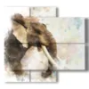 painting with indian elephant photos - version: 4 pannelli 91x85cm