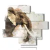 painting with indian elephant photos - version: 13 pannelli 172x153cm