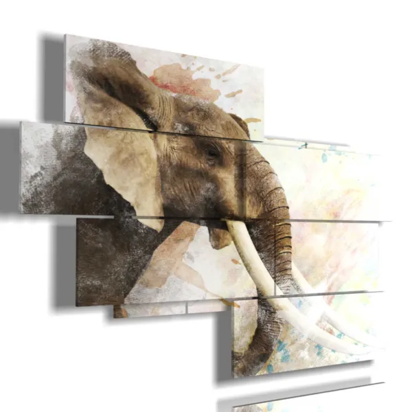 Cuadro con foto de un elefante indio.