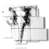 painting with pictures of elephants - version: 6 pannelli 113x99cm
