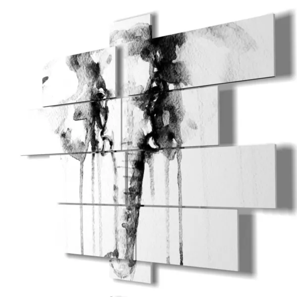 quadro con immagini di elefanti disegnati