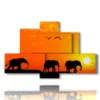 painting with elephant images for children at sunse - version: 6 pannelli 135x85cm