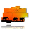 painting with elephant images for children at sunse - version: 10 pannelli 173x114cm
