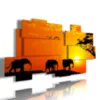 quadro elefanti bambini tramonto