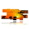 tableau avec des images d elephants pour enfants au coucher du soleil - version: 12 pannelli 242x105cm