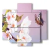 abstract paintings with butterflies in a bouquet of flowers - version: 5 pannelli 89x85cm