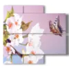 tableaux abstraits avec des papillons dans un bouquet de fleurs - version: 4 pannelli 91x85cm