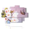 quadri astratti con farfalle in un mazzo di fiori - version: 9 pannelli 164x114cm
