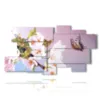 abstract paintings with butterflies in a bouquet of flowers - version: 9 pannelli 184x100cm