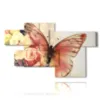 paintings abstract butterflies in rosebuds - version: 7 pannelli 175x105cm
