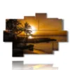 quadro mare tramonto con palme - version: 9 pannelli 164x114cm