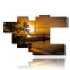 painting sea sunset with palm trees - version: 7 pannelli 171x108cm