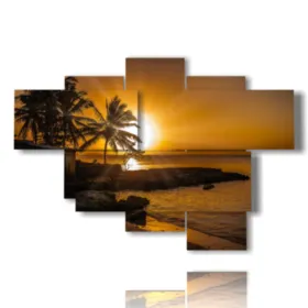 quadro mare tramonto