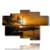 quadro mare tramonto con palme - version: 6 pannelli 136x91cm