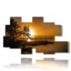painting sea sunset with palm trees - version: 8 pannelli 171x100cm