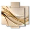 cuadros modernos beige en terciopelo de ondas - version: 5 pannelli 89x85cm