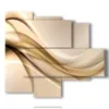 beige modern paintings in a velvet of waves - version: 5 pannelli 104x90cm