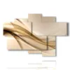 quadri moderni beige in un velluto di onde - version: 6 pannelli 136x91cm