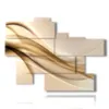 beige modern paintings in a velvet of waves - version: 9 pannelli 171x126cm