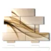 beige modern paintings in a velvet of waves - version: 10 pannelli 171x127cm