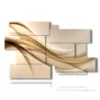 cuadros modernos beige en terciopelo de ondas - version: 12 pannelli 190x119cm