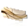 cuadros modernos beige en terciopelo de ondas - version: 9 pannelli 200x111cm