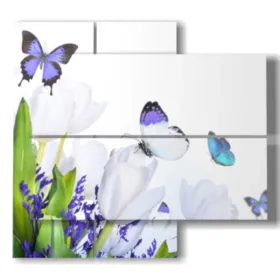 Tableau avec des papillons en 3D