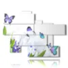 corazon con mariposas 3d y flores de color purpura - version: 9 pannelli 171x126cm