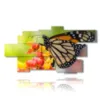 paintings with real butterflies on colored flowers - version: 10 pannelli 212x111cm