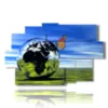 tableaux 3d papillons dans une sphere mondiale - version: 9 pannelli 171x108cm