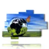 tableaux 3d papillons dans une sphere mondiale - version: 10 pannelli 173x114cm