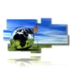 paintings 3d butterflies in a world sphere - version: 8 pannelli 184x100cm