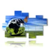 tableaux 3d papillons dans une sphere mondiale - version: 9 pannelli 185x115cm
