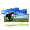tableaux 3d papillons dans une sphere mondiale - version: 11 pannelli 197x106cm
