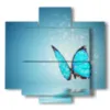 painting with photos of magical rare butterflies - version: 5 pannelli 89x85cm