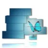 painting with photos of magical rare butterflies - version: 10 pannelli 171x124cm