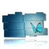 painting with photos of magical rare butterflies - version: 11 pannelli 184x104cm