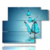 quadri con farfalle moderni polvere azzurra - version: 6 pannelli 122x96cm