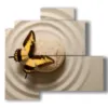 painting the butterflies on zen stone - version: 4 pannelli 83x78cm