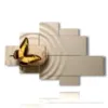 cuadro le farfalle en piedra zen - version: 6 pannelli 146x94cm