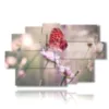 paintings real red butterflies on the flower - version: 9 pannelli 171x108cm
