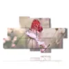 quadri farfalle vere rosse sul fiore - version: 8 pannelli 184x107cm