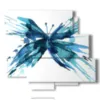 tableaux aux papillons bleus stylises - version: 6 pannelli 113x99cm