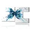 paintings with stylized butterflies in blue - version: 8 pannelli 173x100cm