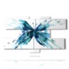 paintings with stylized butterflies in blue - version: 7 pannelli 176x102cm